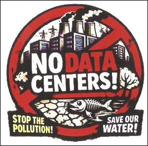 No Data Centers!  Sticker.  4